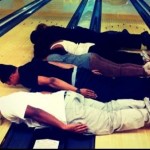 diddy son planking at the bowling alley