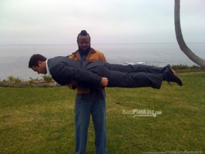 Frank Rautenbach planking with Mr T